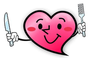 Heart clipart holding a fork and knife