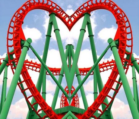 Rollercoaster making heart shape