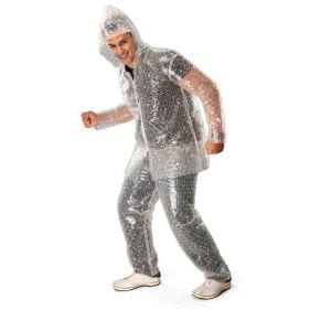 Man covered in bubble wrap