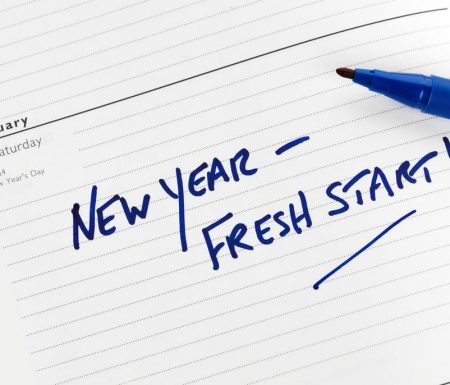"New Year - fresh start" Written on calendar
