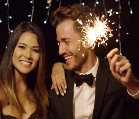 Couple with sparkler